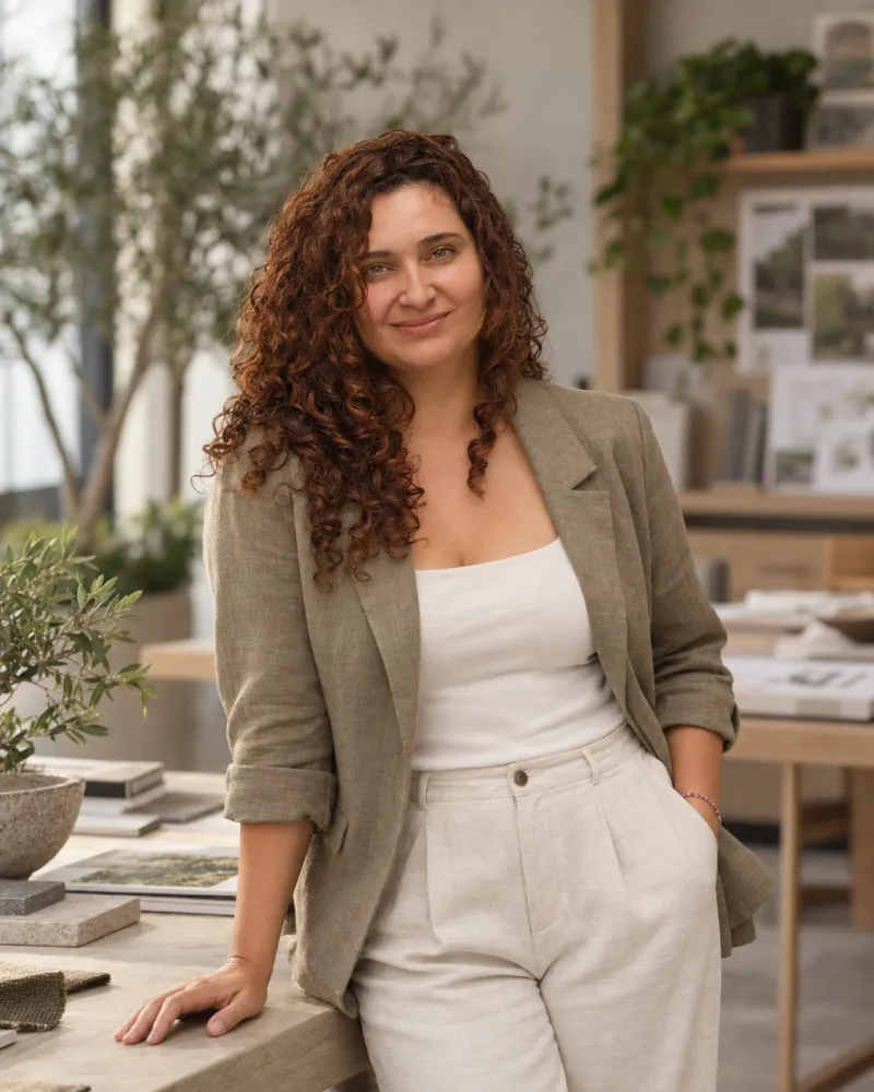 Lucía, socia de Axial, en el estudio